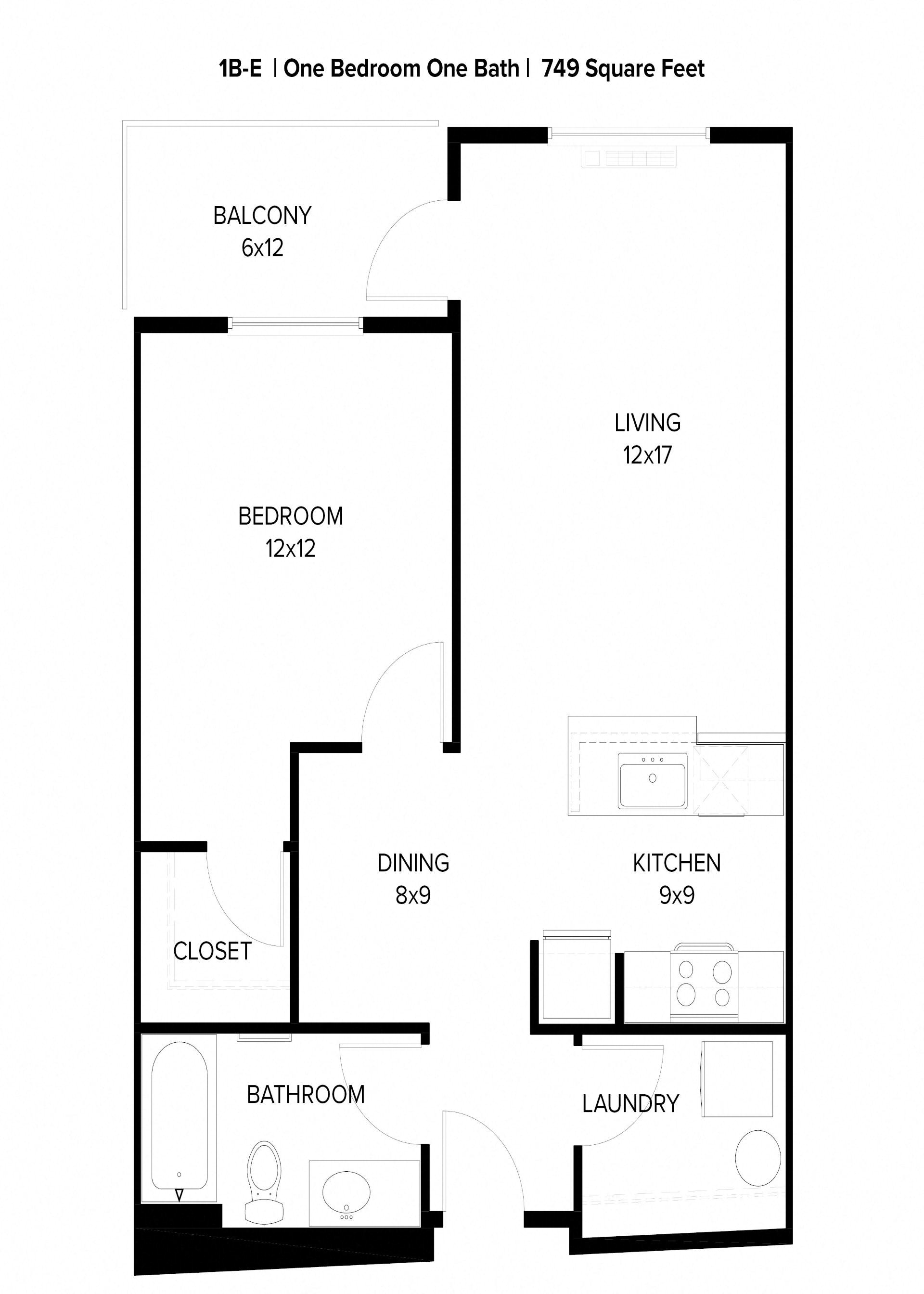 Harbor Sky 1x1 I Floor Plan